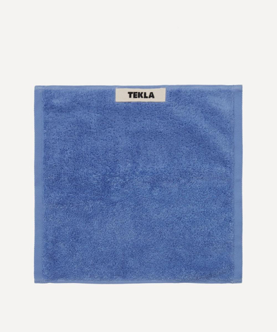 Tekla Organic Cotton Washcloth In Clear Blue