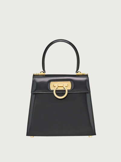 Ferragamo Iconic Top Handle (s) In Black