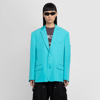 Balenciaga Single-breasted Creased Oversized Suit Jacket In Blue