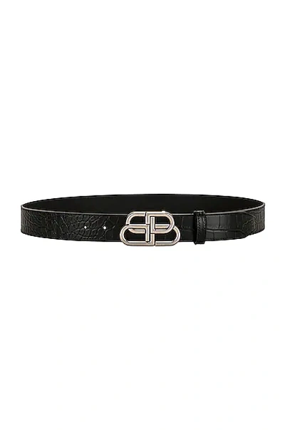 Balenciaga Bb Large Belt In Black