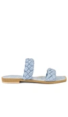 Dolce Vita Indy Womens Faux Leather Slides Flat Sandals In Blue