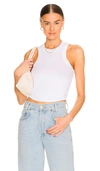 Lna Dylan Rib-knit Fitted Tank Top In White