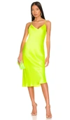 L'agence Jodie Silk Slip Dress In Green