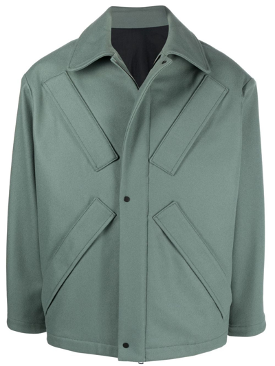 Qasimi Spread-collar Four-pocket Parka In Green