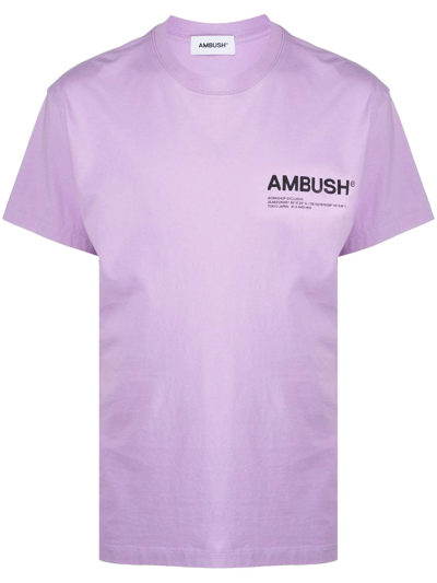 Ambush Workshop Logo-print Cotton-jersey T-shirt In Viola
