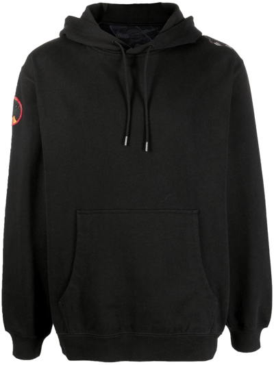 Maharishi Embroidered Drawstring Hoodie In Black