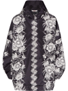 Valentino Graphic-print Hooded Jacket In Black