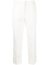 Peserico Cropped Straight-leg Trousers In Neutrals