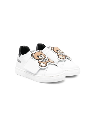 Moschino White Sneakers For Kids Withteddy Bear