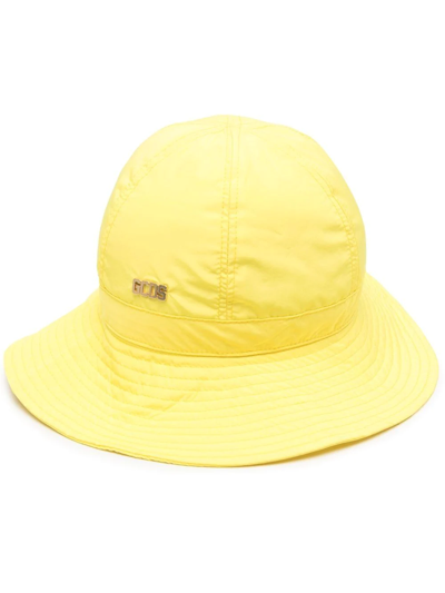Gcds Logo-plaque Bucket Hat In Yellow