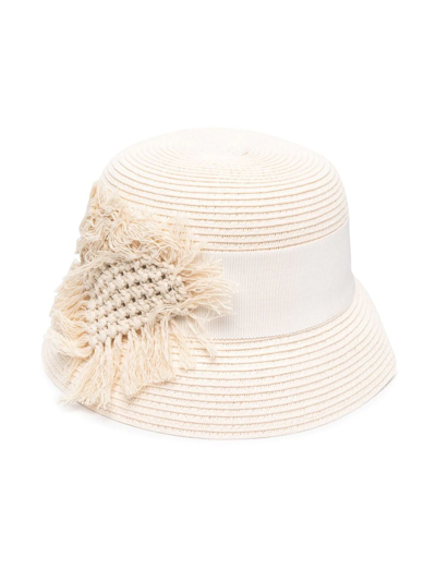 Mi Mi Sol Kids' Woven Straw Bucket Hat In Neutrals