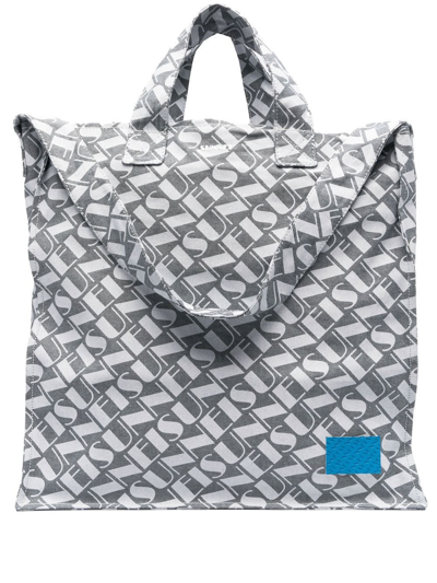 Sunnei All-over Logo-print Tote Bag In White