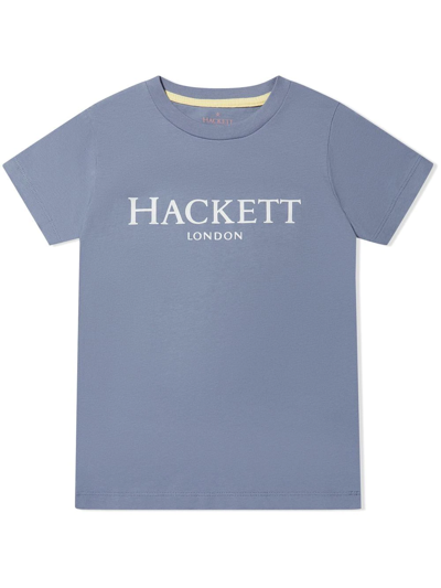 Hackett Kids' Logo-print Cotton T-shirt In Blue