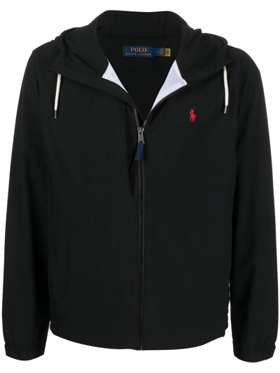 Polo Ralph Lauren Polo Pony Zip-up Hooded Jacket In 黑色