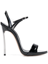 Casadei Open Toe 110mm Heeled Sandals In Black