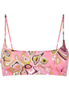 Pucci Abstract-pattern Bandeau Bikini Top In Pink
