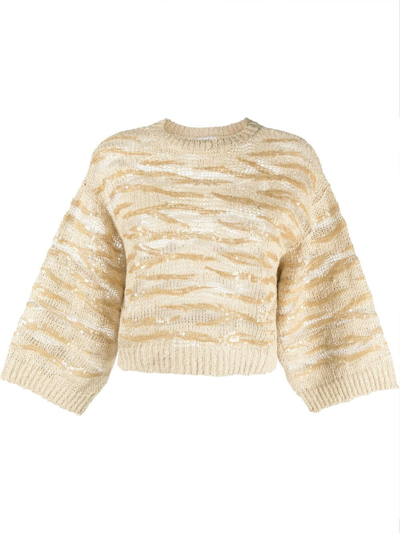 BRUNELLO CUCINELLI SEQUIN-EMBELLISHED CROPPED JUMPER