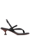 Tod's Thong-strap Leather Slingback Sandals In Black