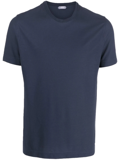 Zanone Icecotton Crewneck T-shirt In Blue