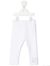 Moncler Leggings With Multicolor Logo In White