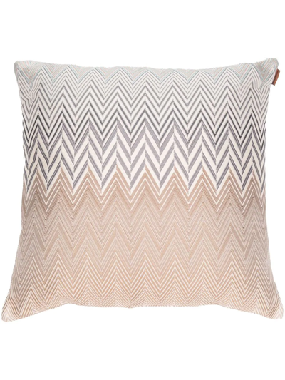 Missoni Zigzag-pattern Feather Down Cushion In Neutrals