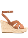 Shop Ugg Careena 100mm Wedge Sandals In Brown