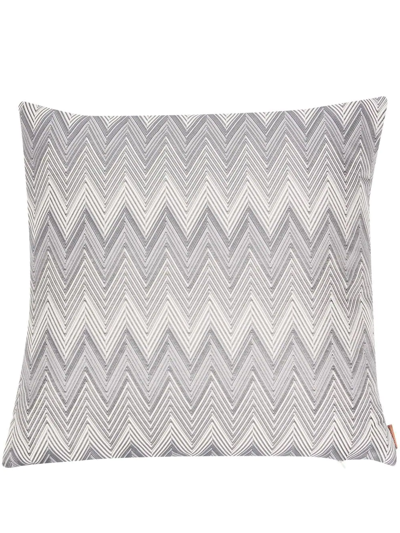 Missoni Zigzag-pattern Feather Down Cushion In Grey