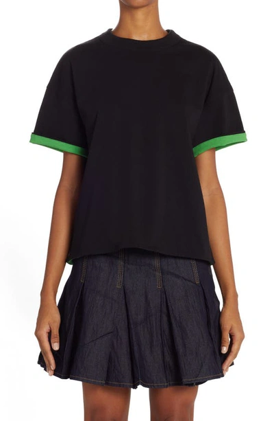 【BOTTEGA VENETA】Double Layer T-shirt Parakeet Fondant Bottega Veneta Cotton T-shirt In Parakeet | ModeSens