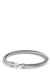 David Yurman Cable Buckle Bracelet With Diamonds, 5mm In Silver