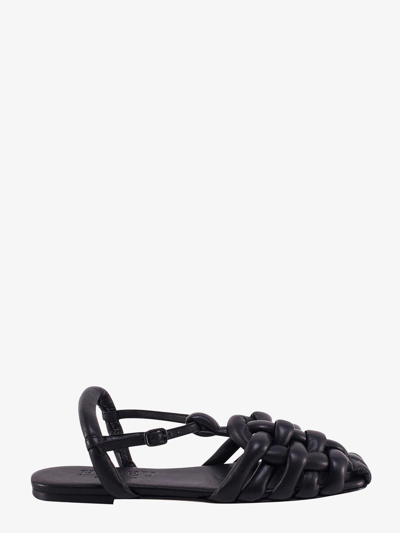 Hereu Cabersa Woven Leather Sandals In Black