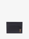 Saint Laurent Tiny Cassandre Card Holder Wallets Black In Black