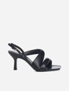 Ash Madison Puffy Square-toe Slingback Sandals In Black