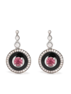 SELIM MOUZANNAR 18KT WHITE GOLD MINA RHODOLITE EARRINGS