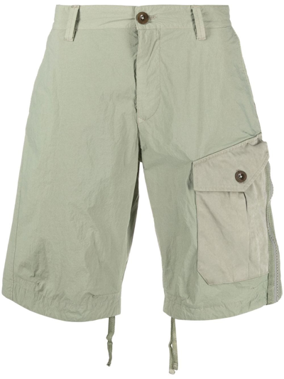 Ten C Zip-detail Bermuda Shorts In Green