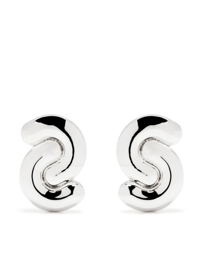 Uncommon Matters Tropos Double-curve Earrings In Silver