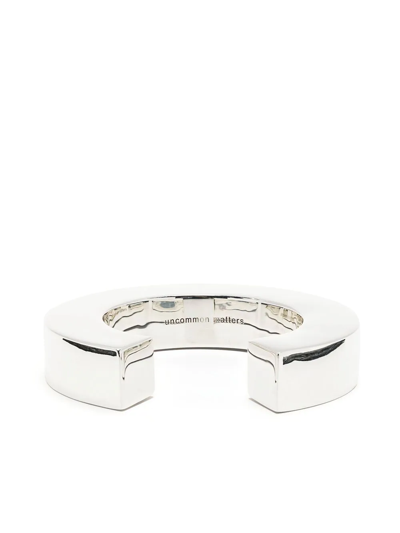 Uncommon Matters Aperture Open-cuff Bangle In Silver