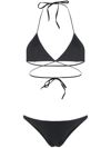 Lido Triangle-cup Design Bikini Set In Black