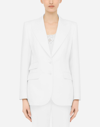 Dolce & Gabbana Single-breasted Woolen Turlington Blazer In White