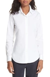 Theory Tenia Cotton Blend Blouse In White