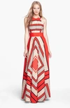 Eliza J Halter Scarf Print Woven Maxi Dress In Multi