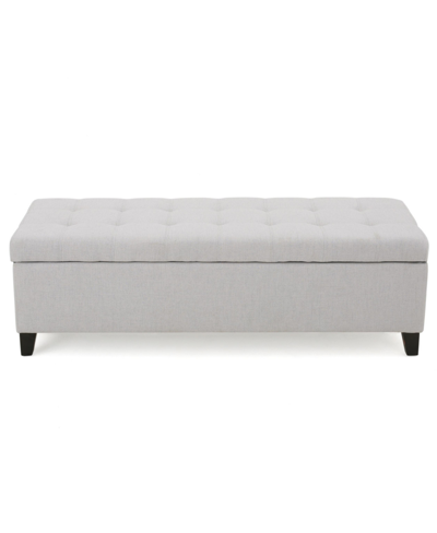 Noble House Mission Storage Ottoman In Light Gray
