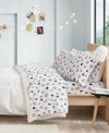 Intelligent Design Novelty Print Cotton Flannel Twin Sheet Set Bedding In Blue Penguins