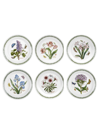Portmeirion Botanic Garden Assorted Motifs Salad Plate, Set Of 6 In White