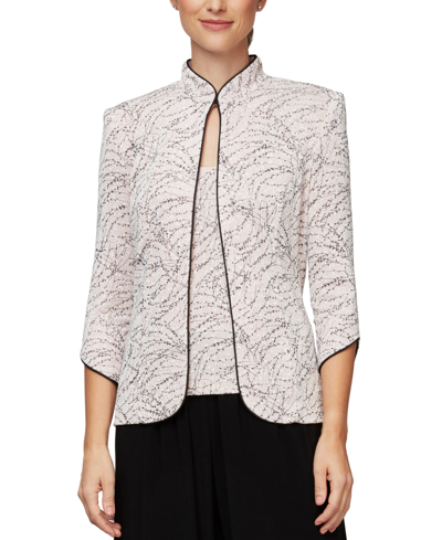 Alex Evenings Petite Jacket And Top Set In Shell Pink