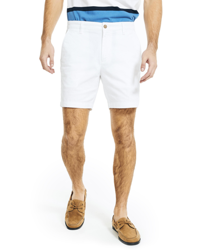 Nautica Men's Classic-fit Stretch Flat-front 6" Chino Deck Shorts In Bright White