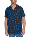 Karl Lagerfeld Men's Sun Print Short Sleeve Shirt In Black/ Blue