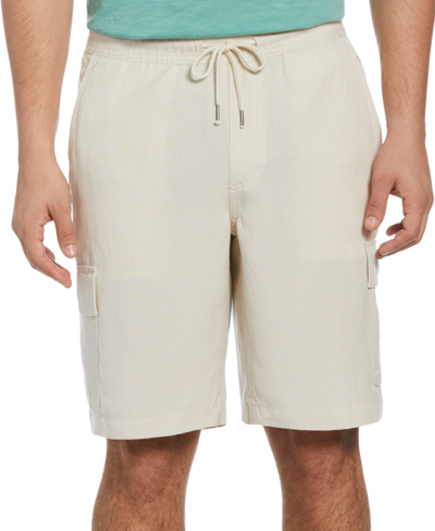 Cubavera Men's Linen Blend Pull-on Cargo Short In Silver Lining