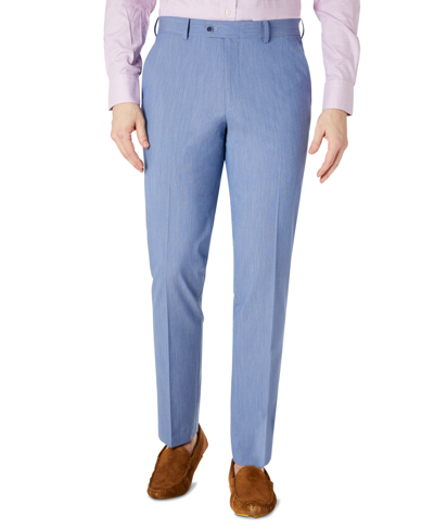 Bar Iii Men's Slim-fit Blue Hairline Stripe Dress Pants, Created For Macy's In Navy