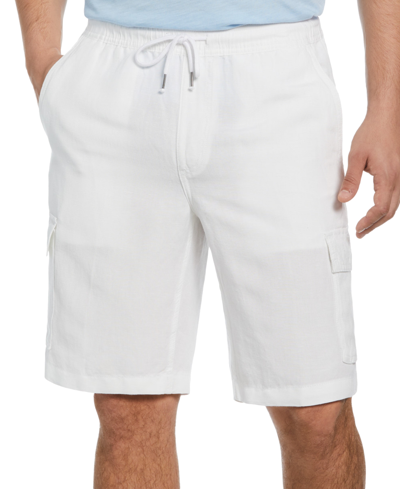 Cubavera Men's Linen Blend Pull-on Cargo Short In Brilliant White