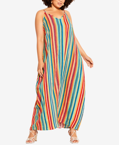 City Chic Trendy Plus Size Magic Stripe Maxi Dress | ModeSens